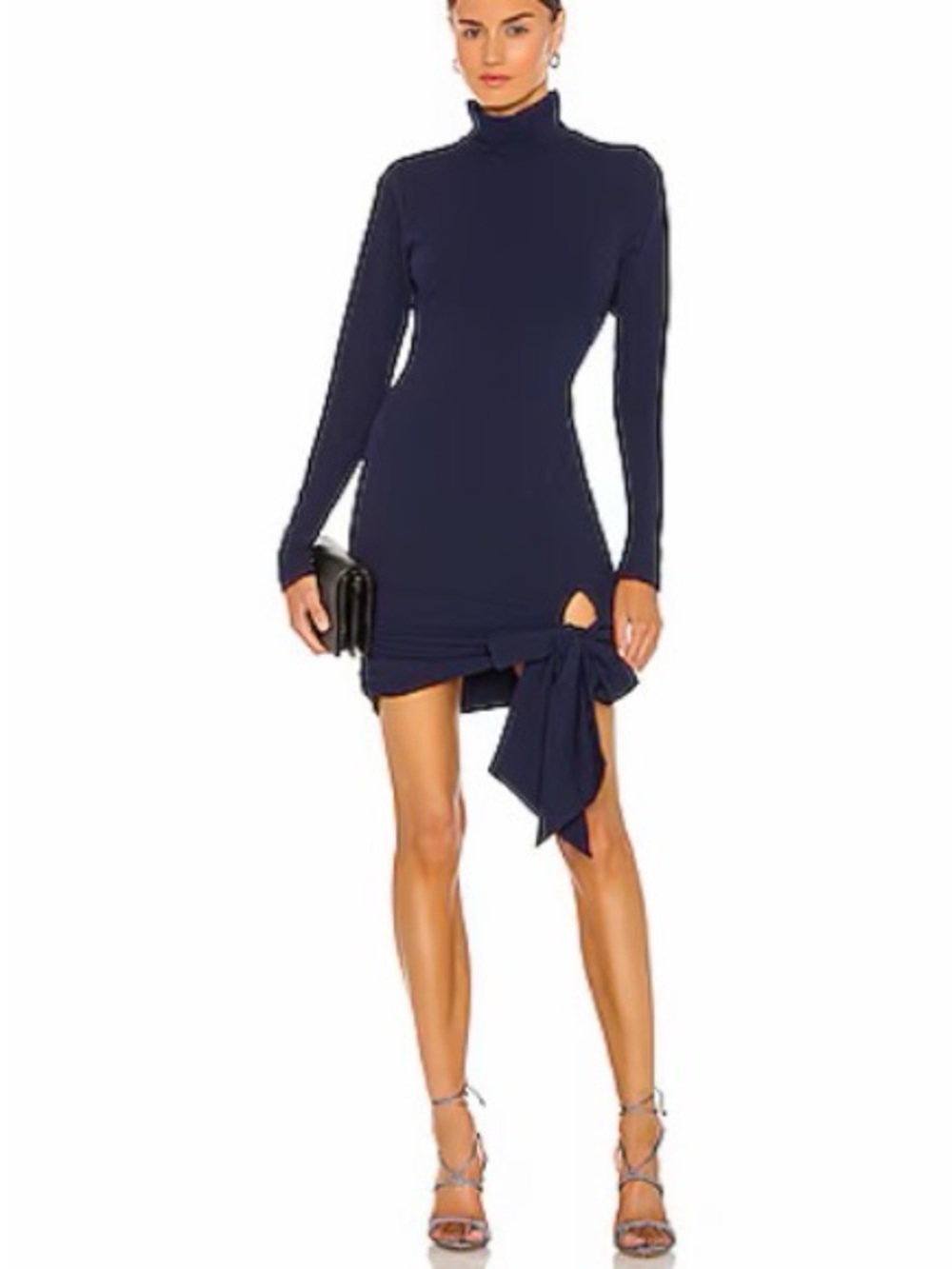 Lovers + Friends Hip Tie Turtleneck Dress Navy